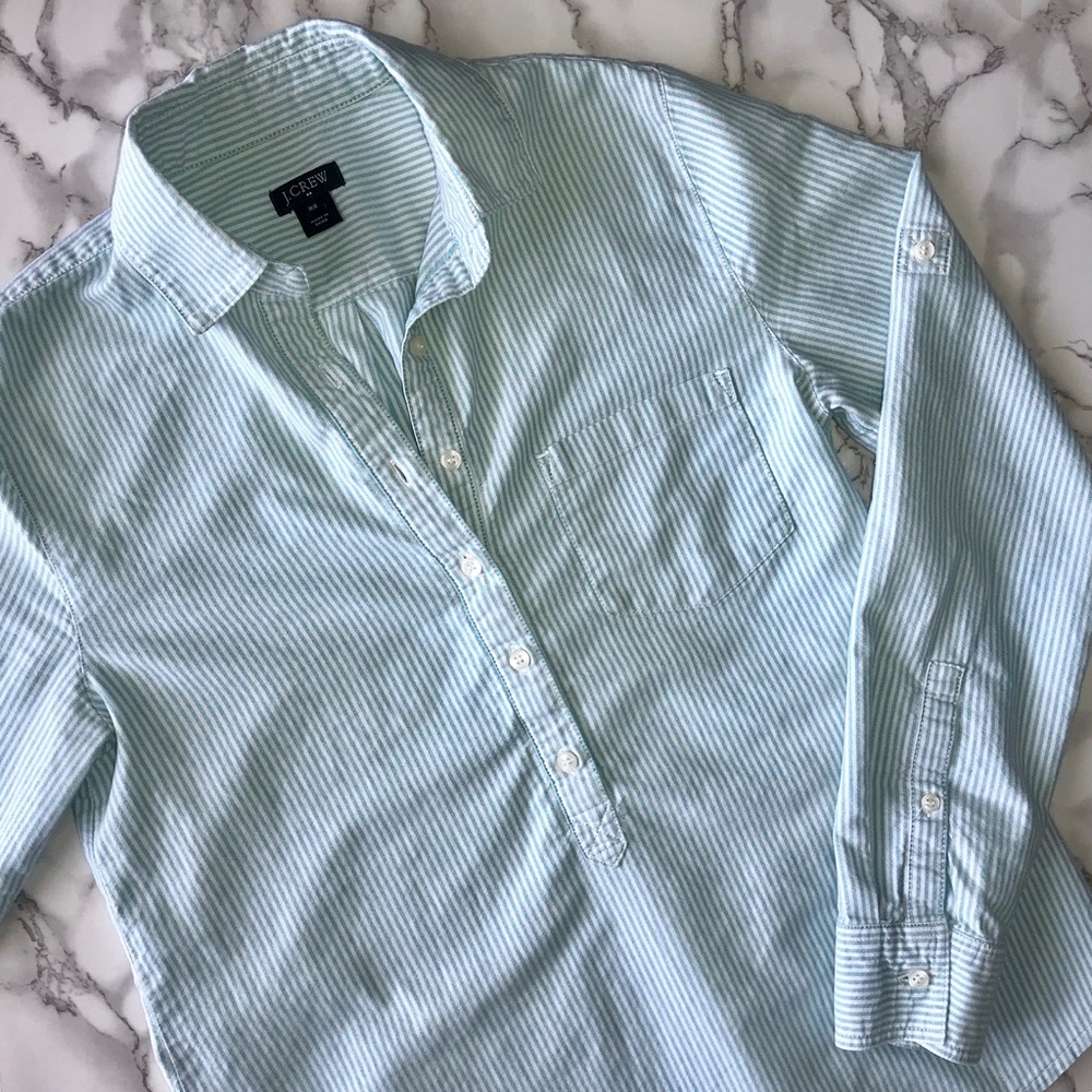 J. Crew Stripe Oxford Popover Shirt